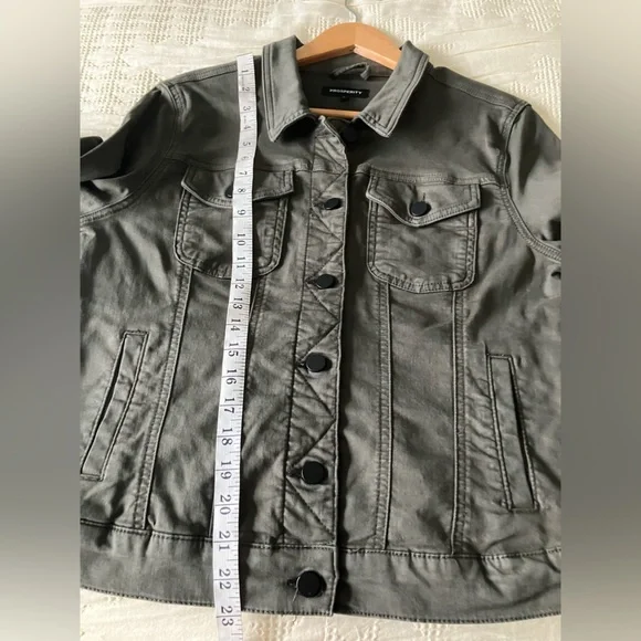 PROSPERITY Dark Greyish Green Denim Medium Weight Jacket Size L - Picture 8 of 10